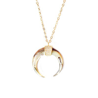 CELESTE DOUBLE HORN CRESCENT NECKLACE