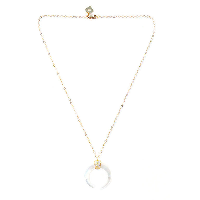 CELESTE DOUBLE HORN CRESCENT NECKLACE