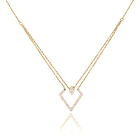 14K GOLD DOUBLE CRYSTAL PAVÉ NECKLACE