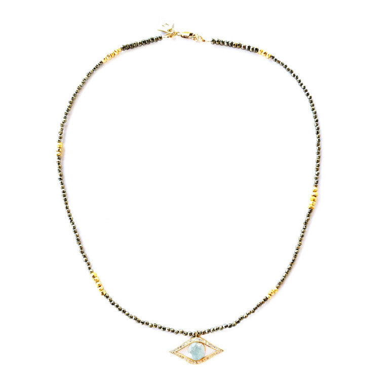 PHAILIN SAPPHIRE + PYRITE NECKLACE