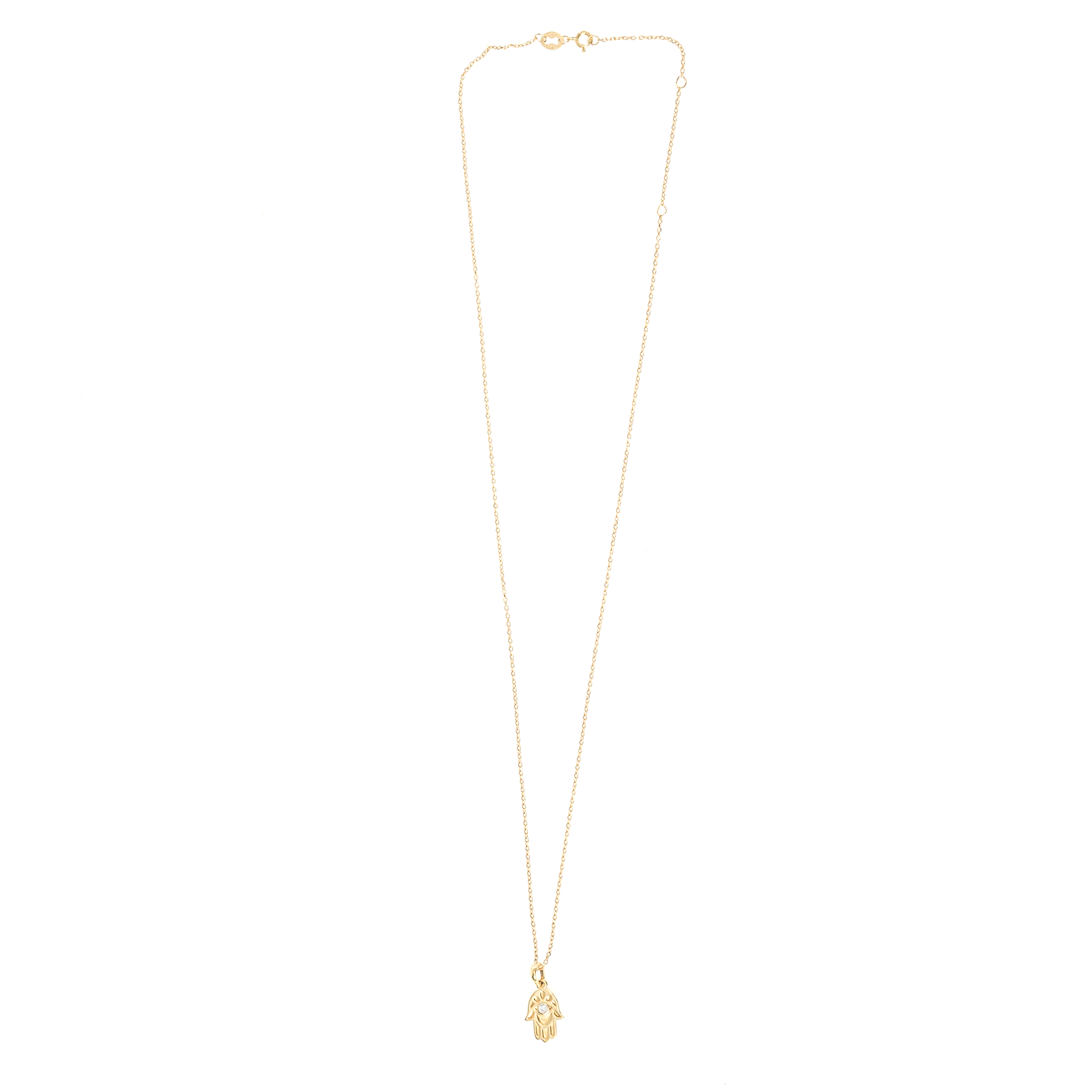 14K GOLD DIAMOND HAMSA NECKLACE