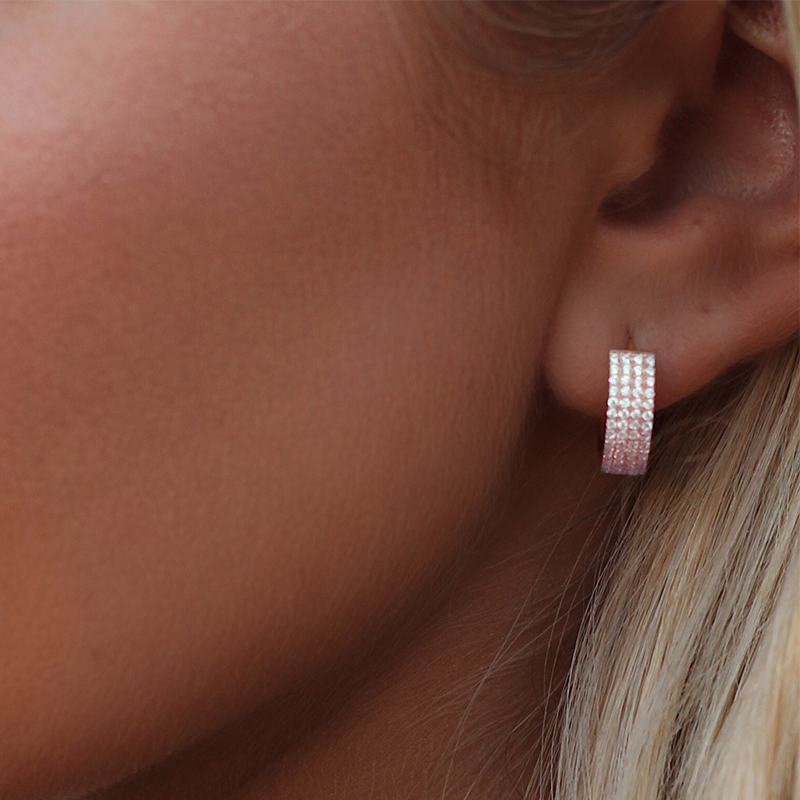 MICRO PAVÉ CRYSTAL HUGGIE HOOPS