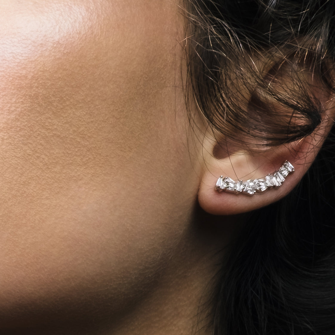 ALTA CRYSTAL BAGUETTE EAR CLIMBERS