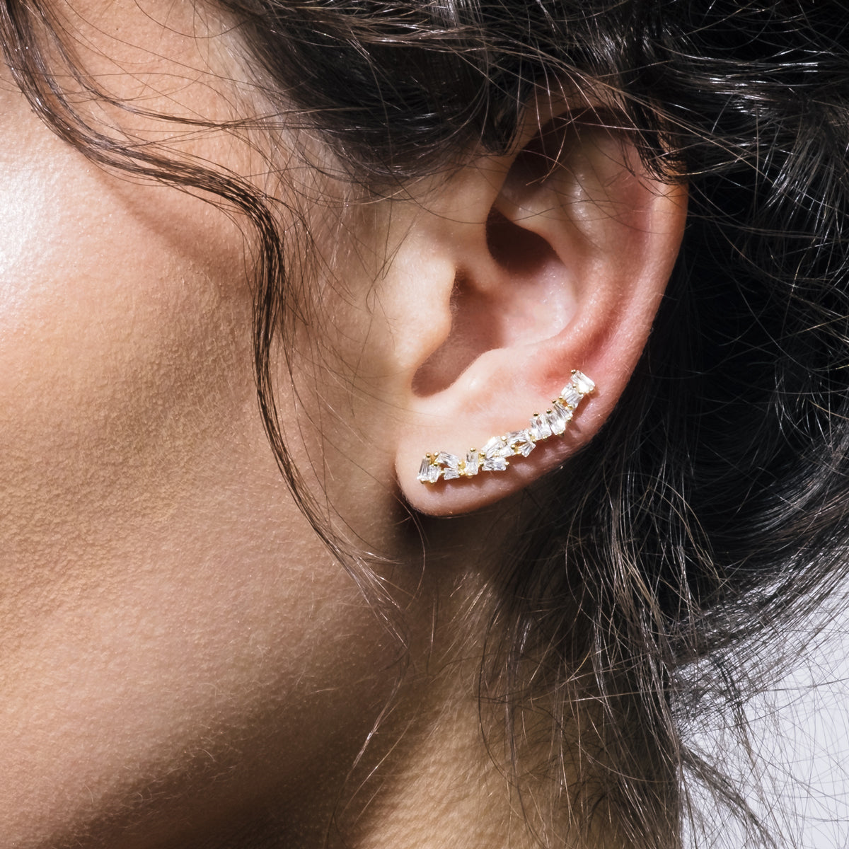 ALTA CRYSTAL BAGUETTE EAR CLIMBERS