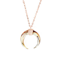 CELESTE DOUBLE HORN CRESCENT NECKLACE