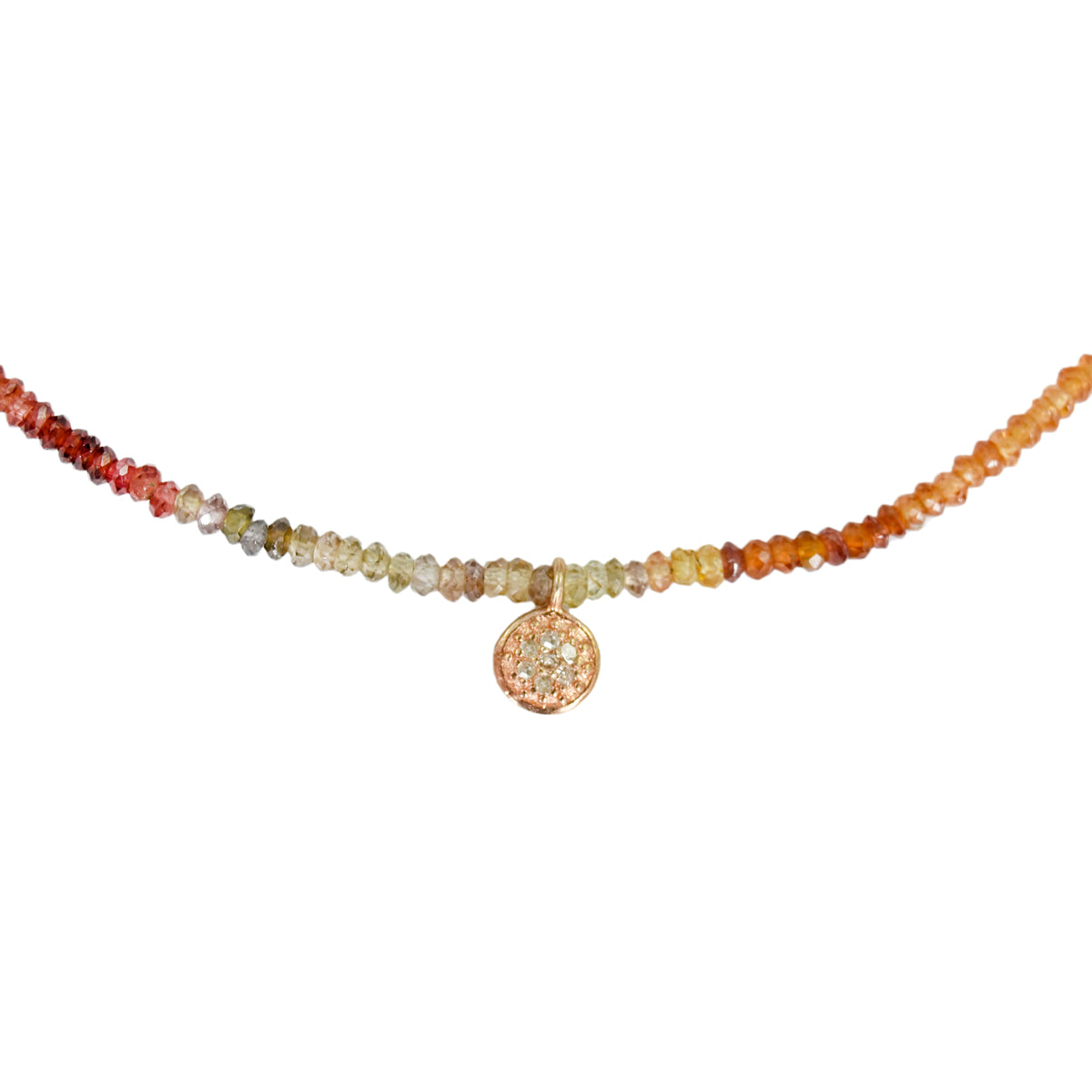 COLETTE PAVÉ DIAMOND + MULTI-COLOR SAPPHIRE NECKLACE