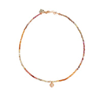 COLETTE PAVÉ DIAMOND + MULTI-COLOR SAPPHIRE NECKLACE