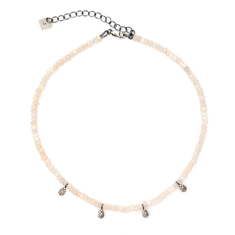 MAEVE DIAMOND PAVÉ TEARDROP CHOKER NECKLACE