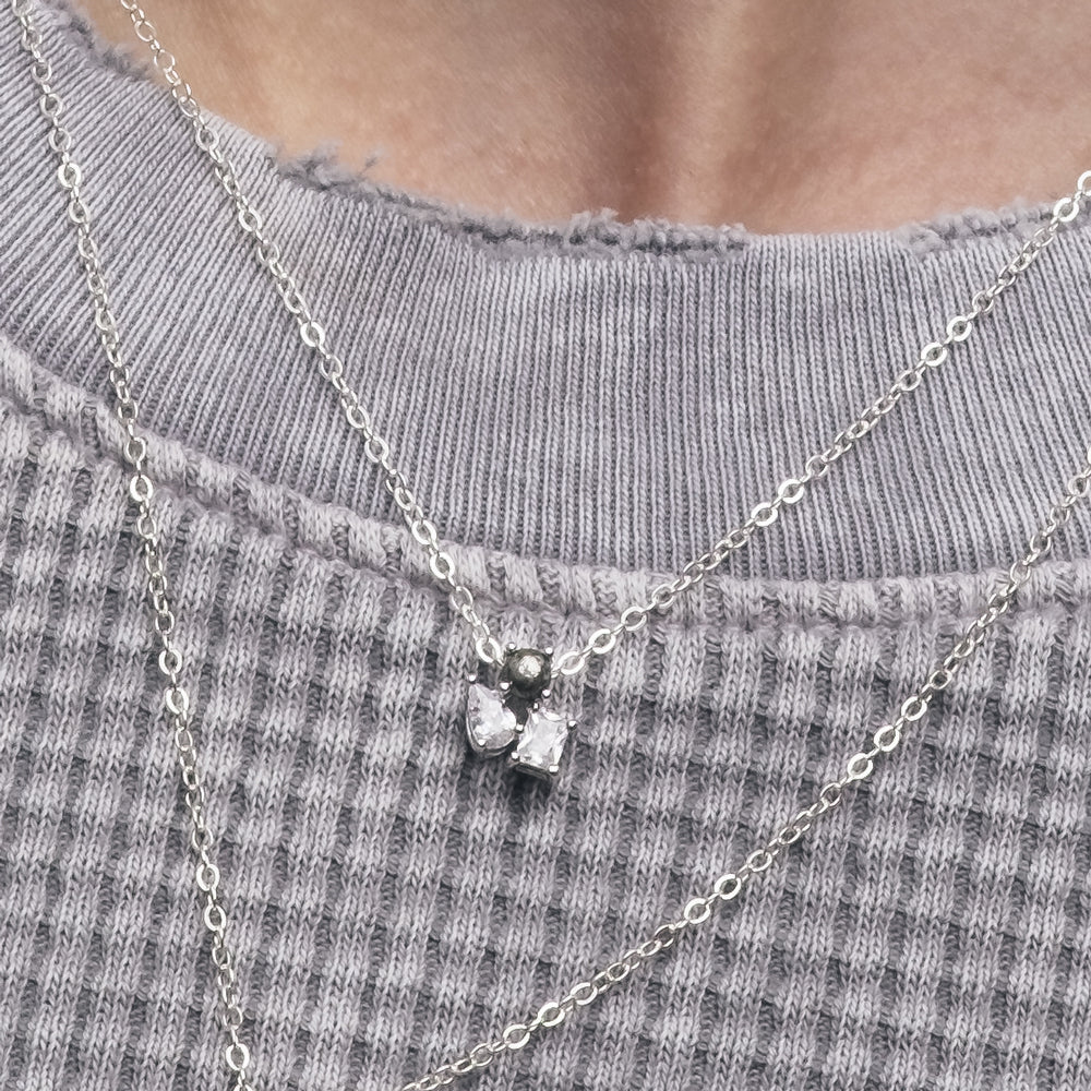 NEELY CRYSTAL + PYRITE CLUSTER NECKLACE