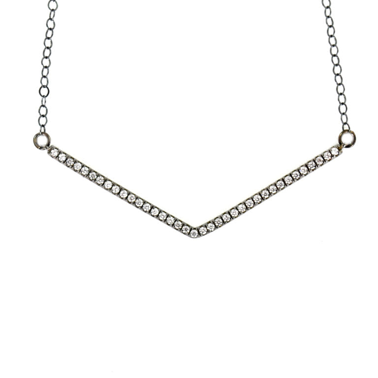 NOVA CRYSTAL PAVÉ V NECKLACE