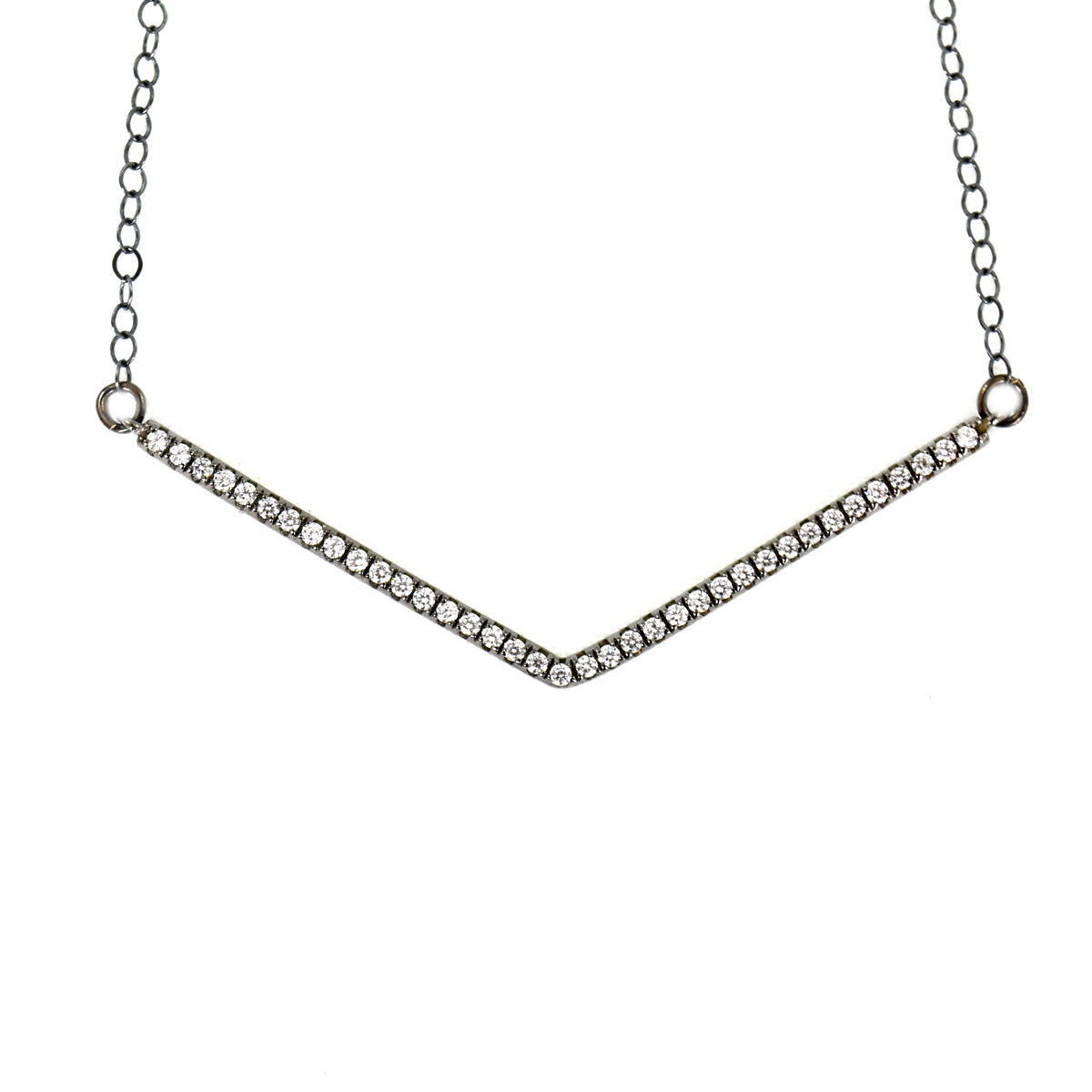 NOVA CRYSTAL PAVÉ V NECKLACE