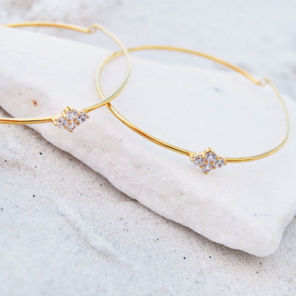 SANDRINE CRYSTAL HOOP EARRINGS