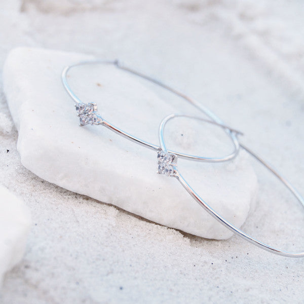 SANDRINE CRYSTAL HOOP EARRINGS