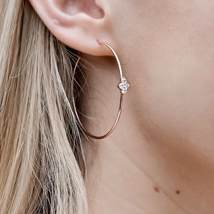 SANDRINE CRYSTAL HOOP EARRINGS