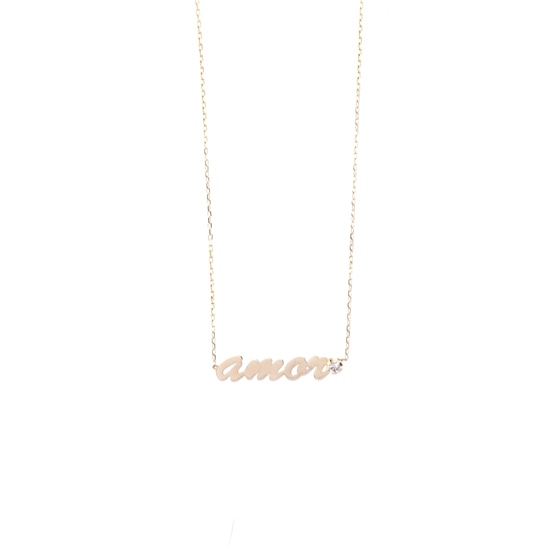 14K YELLOW GOLD AMOR NECKLACE