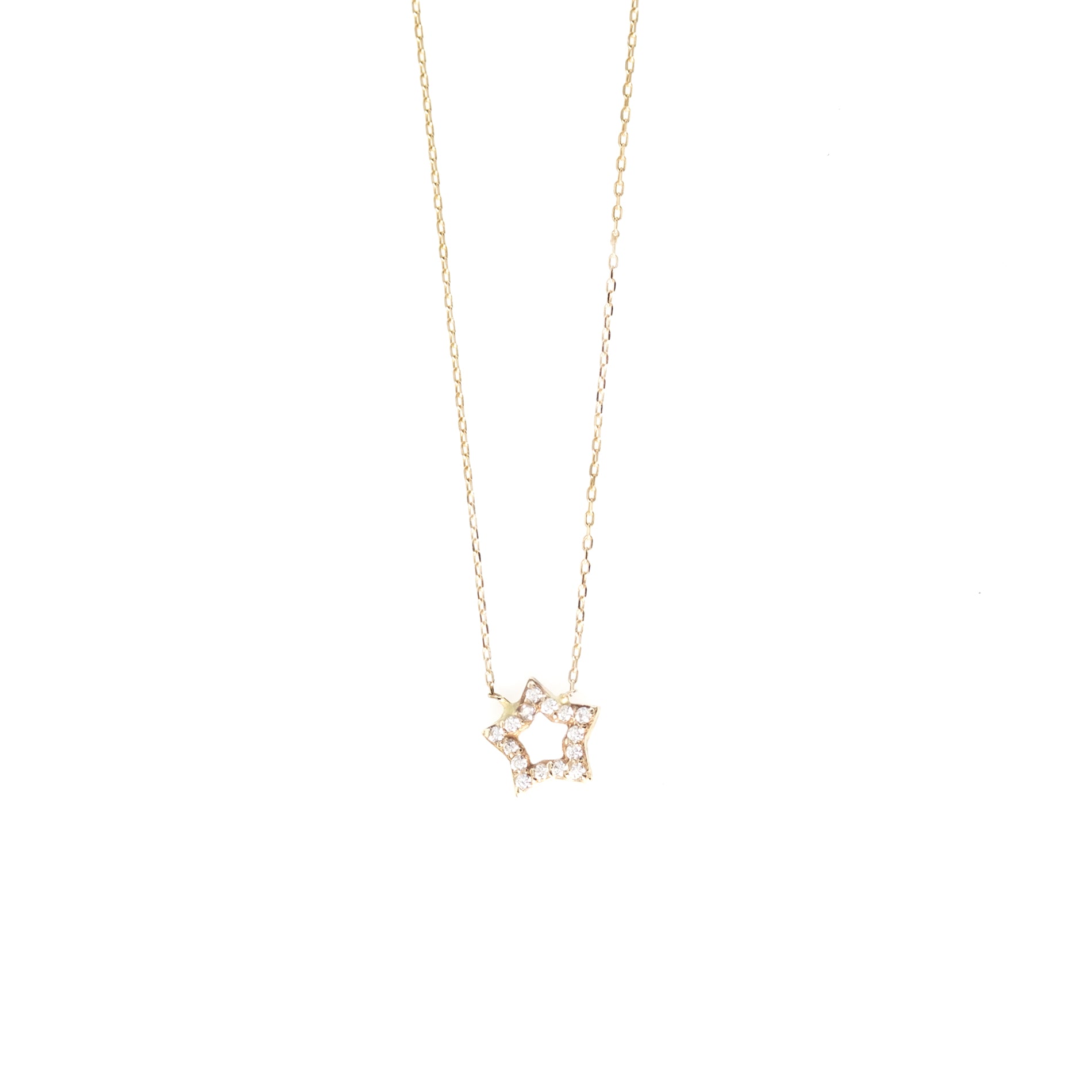 14k GOLD PAVÉ CRYSTAL BABY STAR NECKLACE