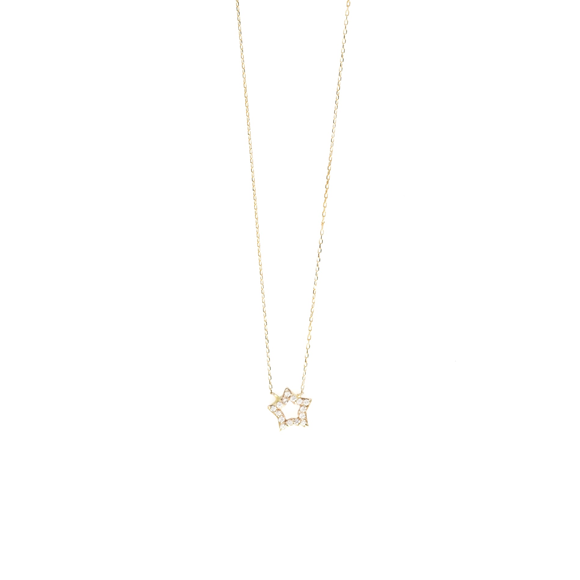 14k GOLD PAVÉ CRYSTAL BABY STAR NECKLACE
