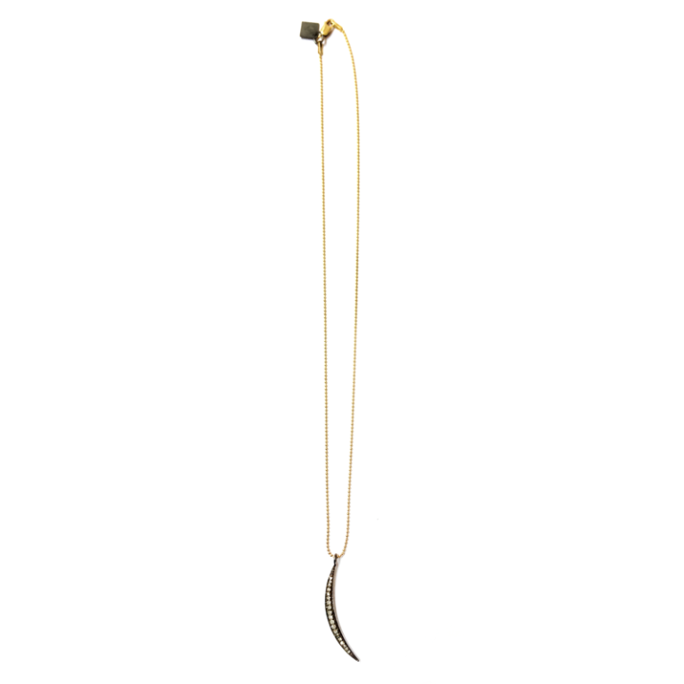 CORSICA PAVÉ DIAMOND CRESCENT MOON NECKLACE