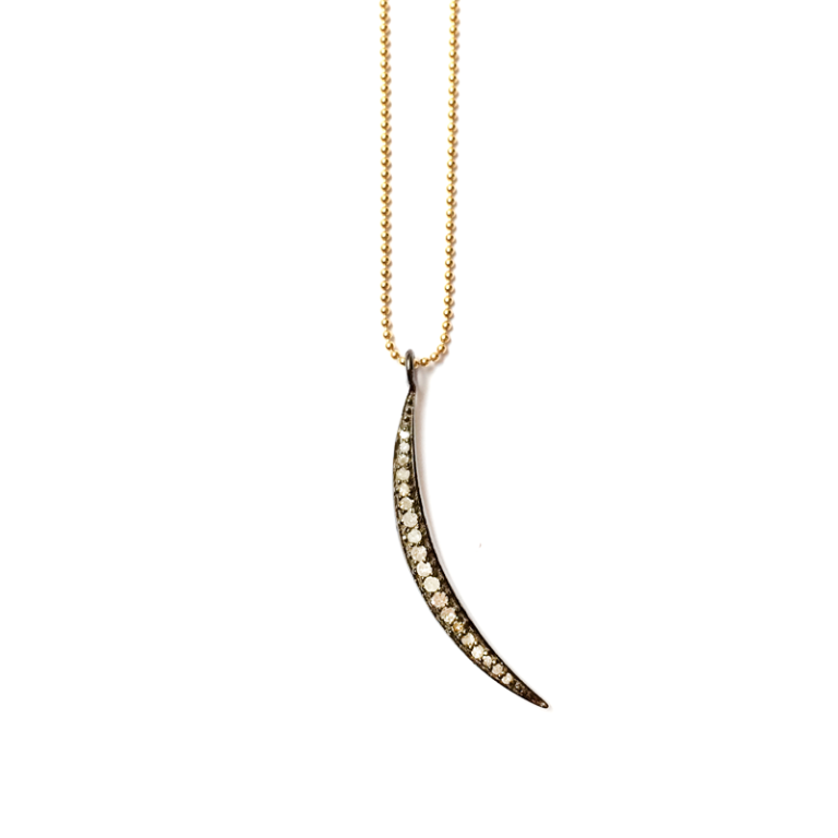 CORSICA PAVÉ DIAMOND CRESCENT MOON NECKLACE