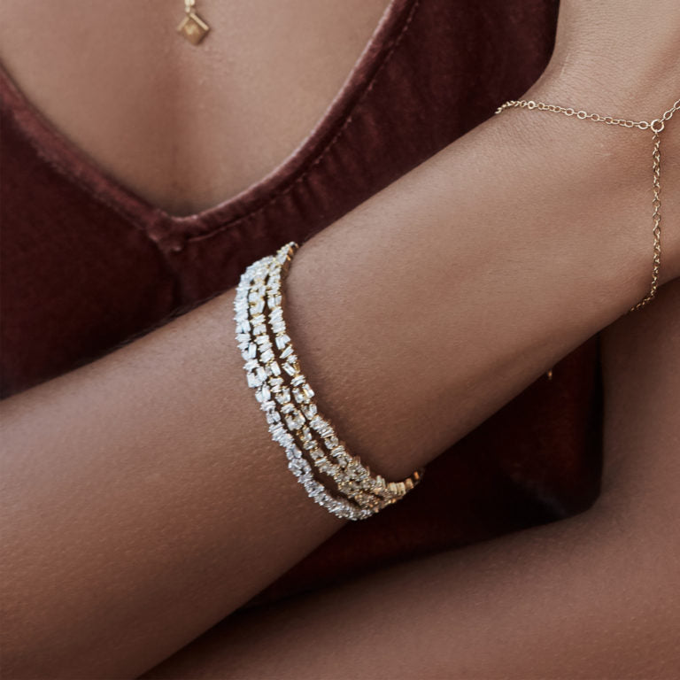 ALTA CRYSTAL BAGUETTE CUFF BRACELET
