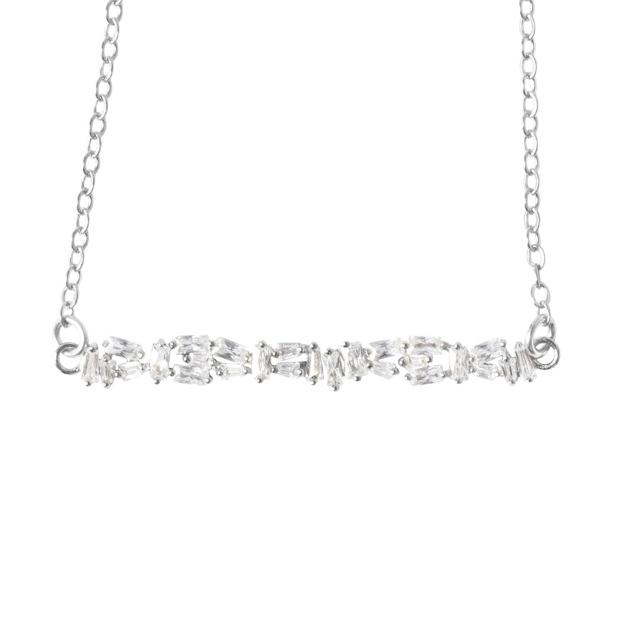 ALTA CRYSTAL BAGUETTE BAR NECKLACE