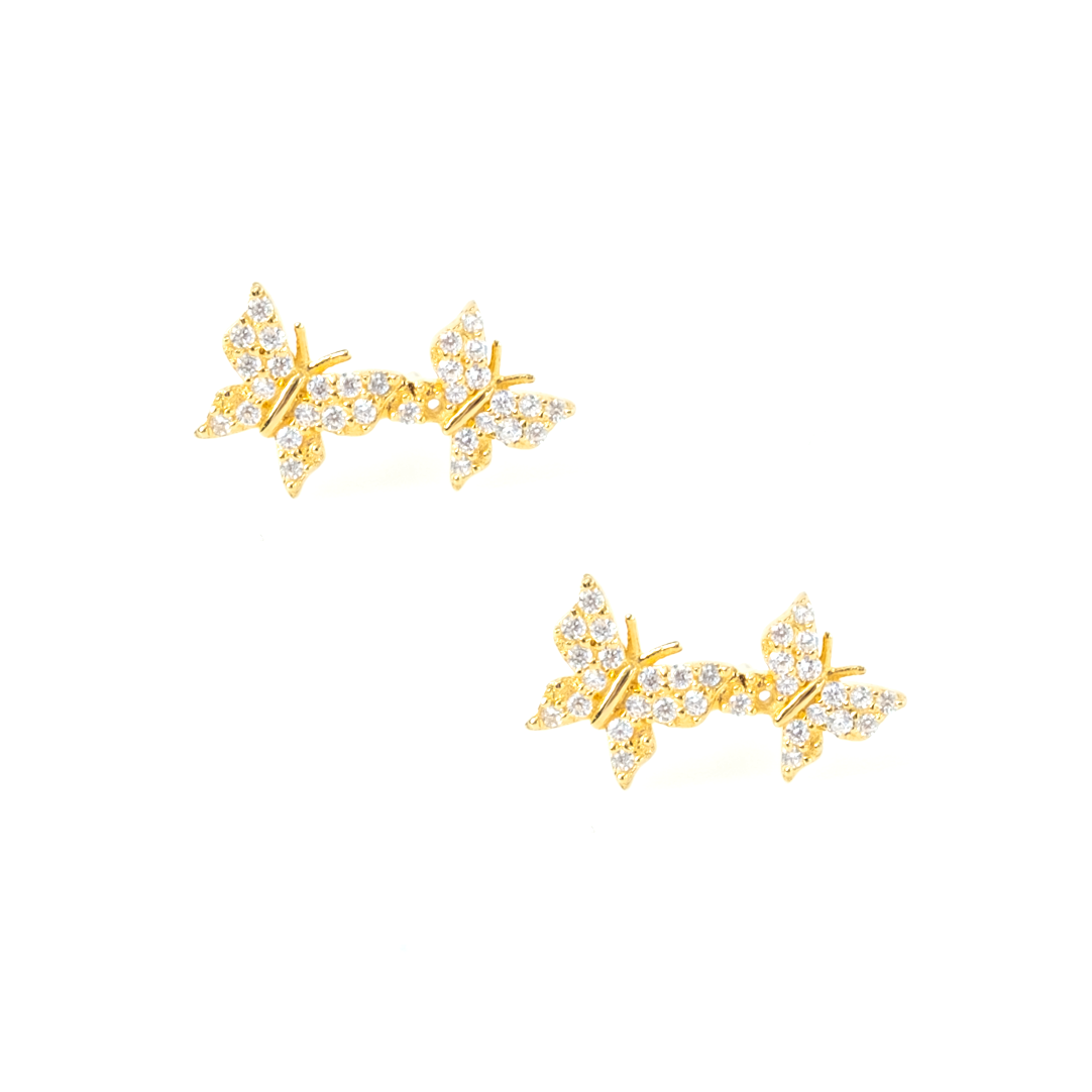 PAVÉ CRYTSTAL BUTTERFLY EARRINGS