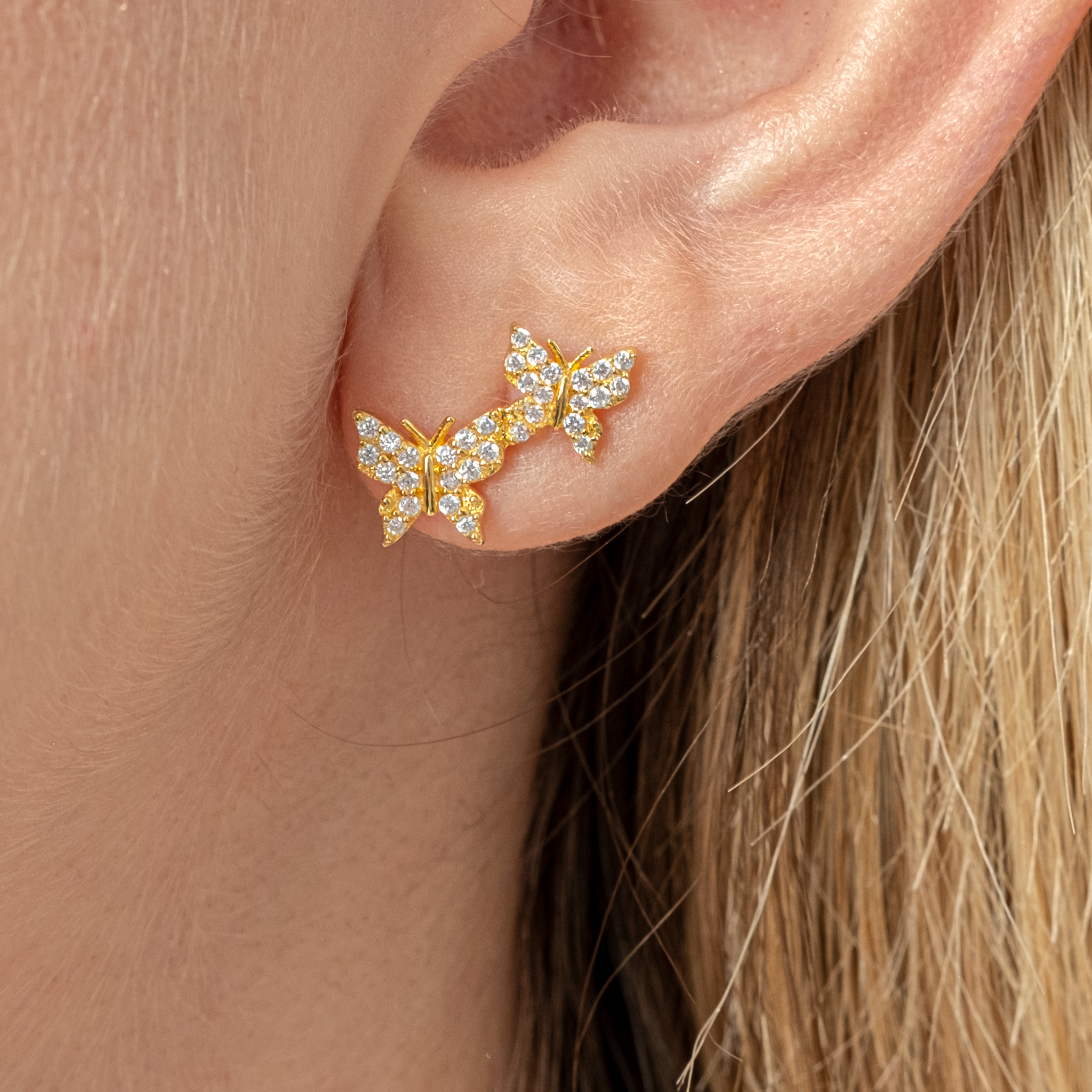 PAVÉ CRYTSTAL BUTTERFLY EARRINGS