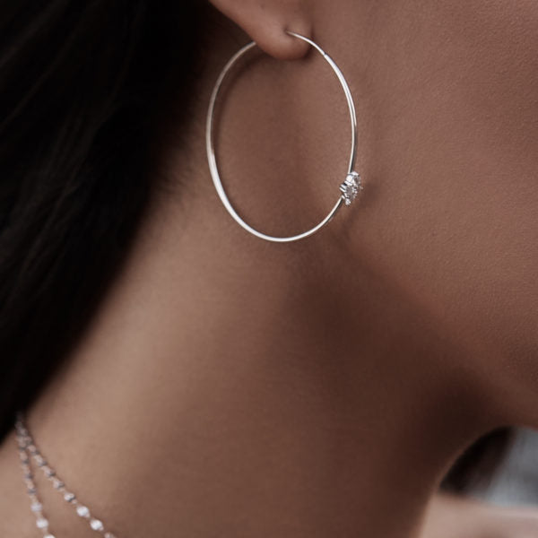 SANDRINE CRYSTAL HOOP EARRINGS