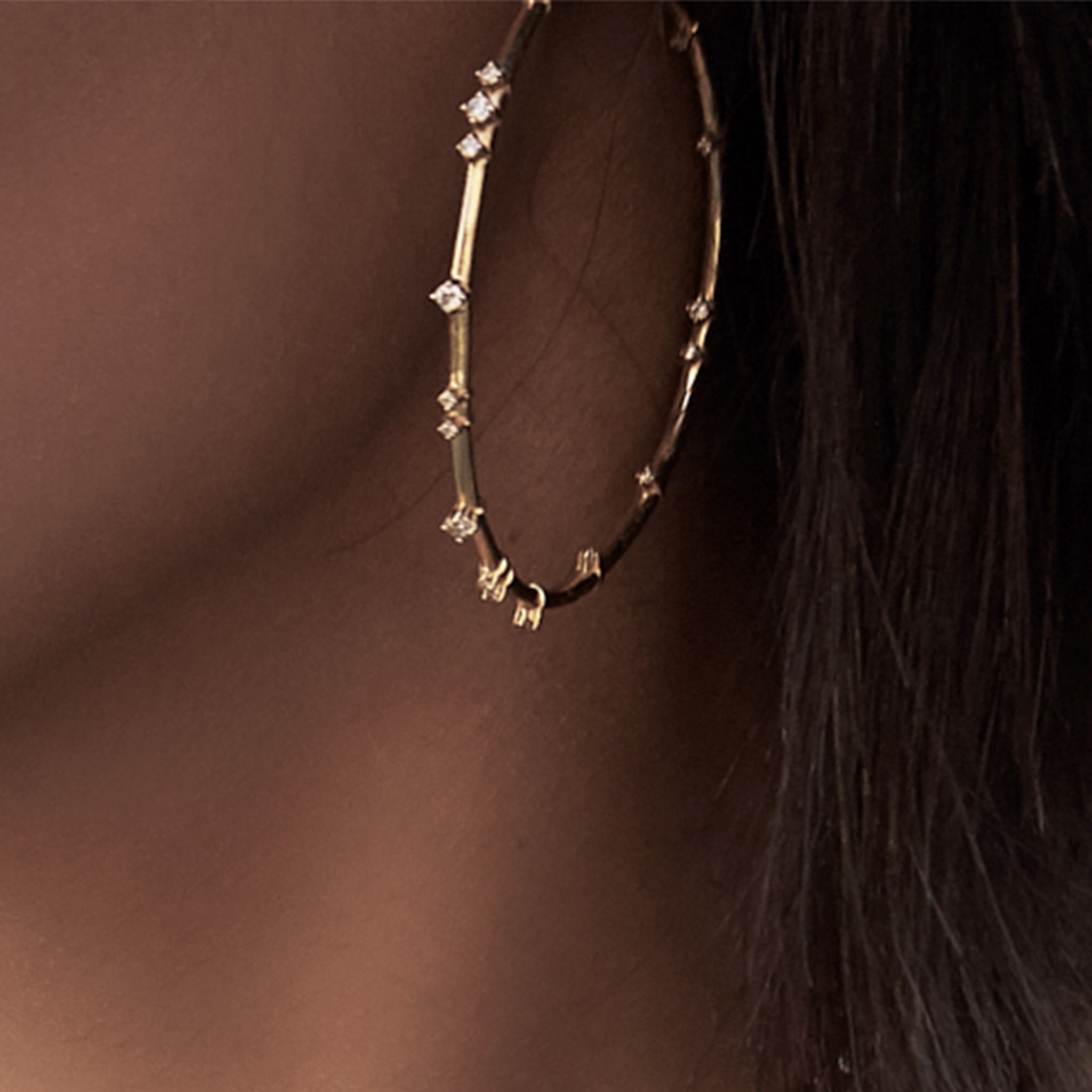 CASSI CRYSTAL CONSTELLATION HOOP EARRINGS