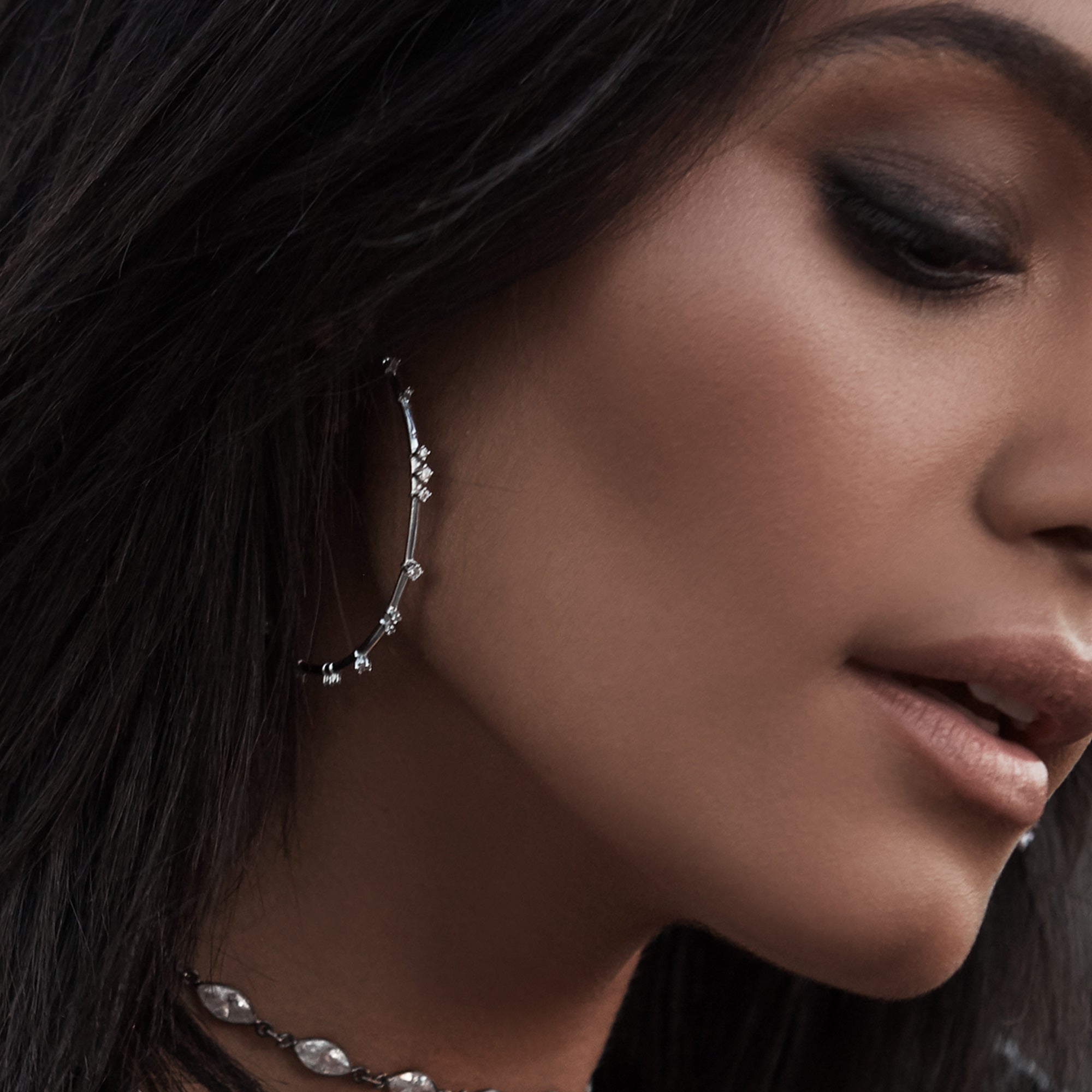 CASSI CRYSTAL CONSTELLATION HOOP EARRINGS