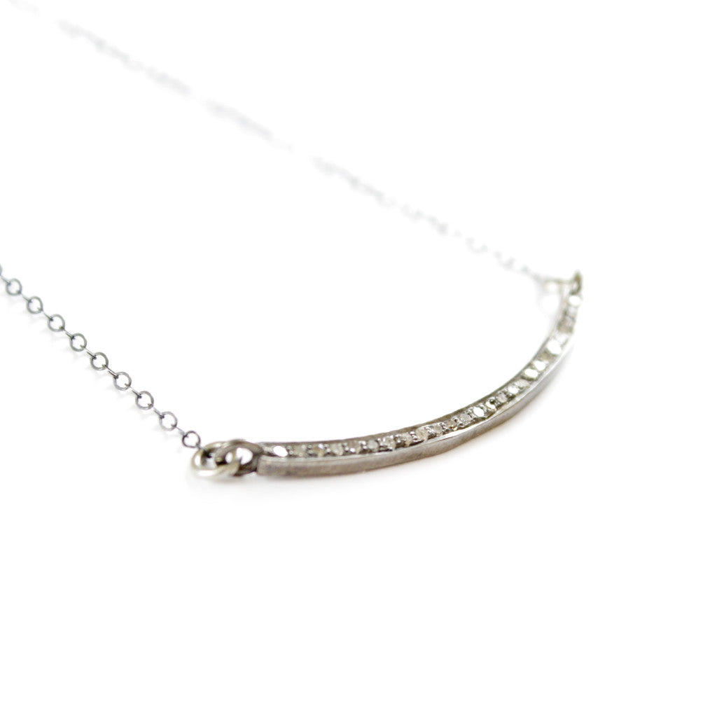 SESSILEE PAVÉ DIAMOND BAR NECKLACE