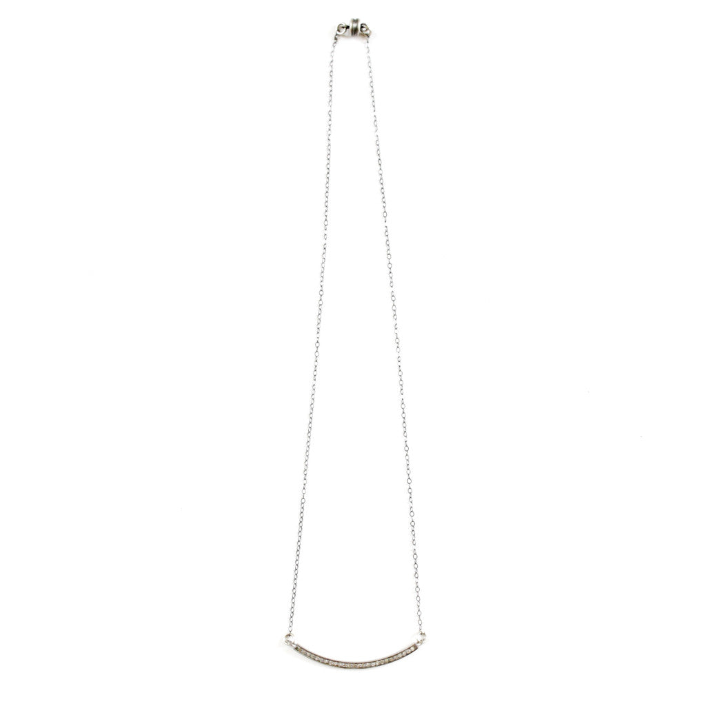 SESSILEE PAVÉ DIAMOND BAR NECKLACE