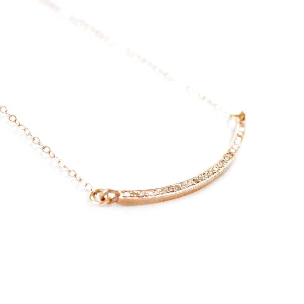 SESSILEE PAVÉ DIAMOND BAR NECKLACE