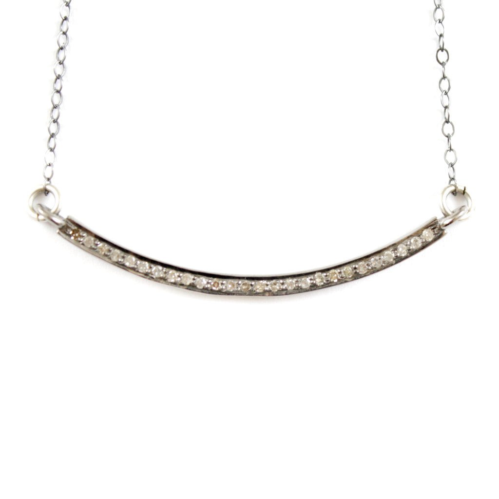 SESSILEE PAVÉ DIAMOND BAR NECKLACE