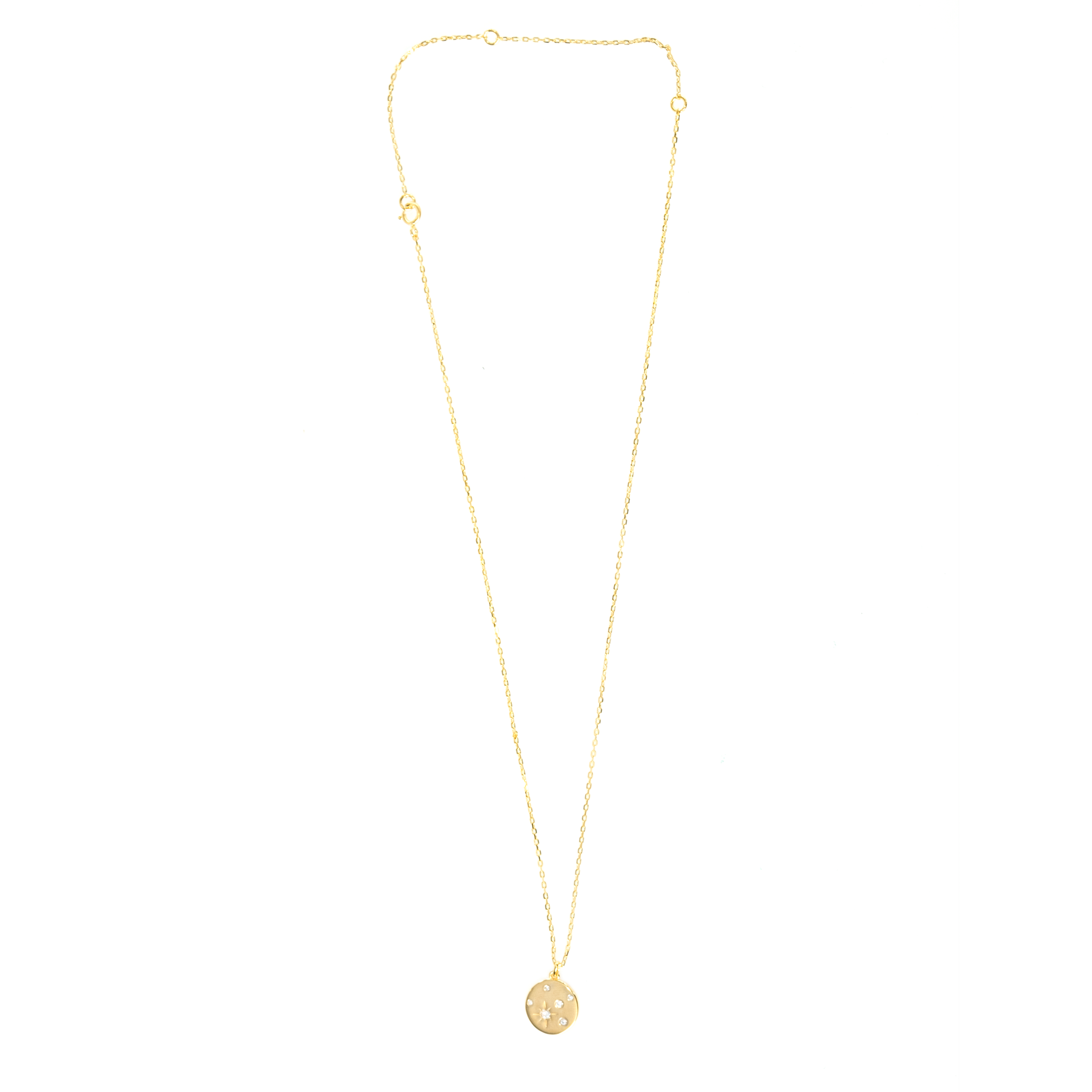 STARBURST DISC PENDANT NECKLACE IN GOLD