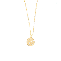 STARBURST DISC PENDANT NECKLACE IN GOLD