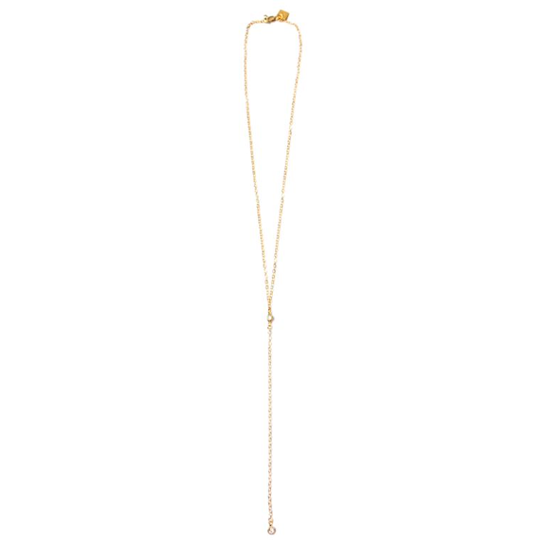 JACKIE CRYSTAL LARIAT NECKLACE