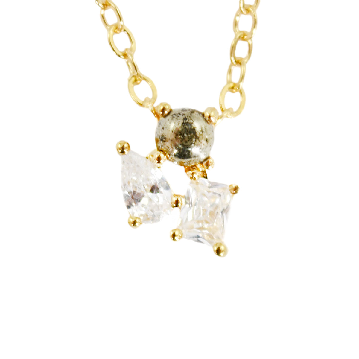 NEELY CRYSTAL + PYRITE CLUSTER NECKLACE