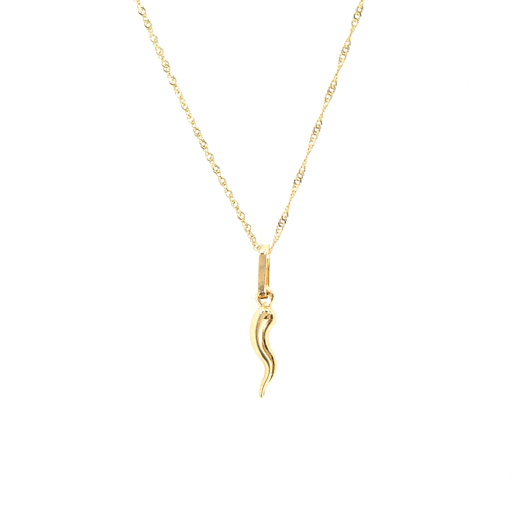 18 Karat Yellow Gold Italian Horn Pendant - Charisma Jewelers