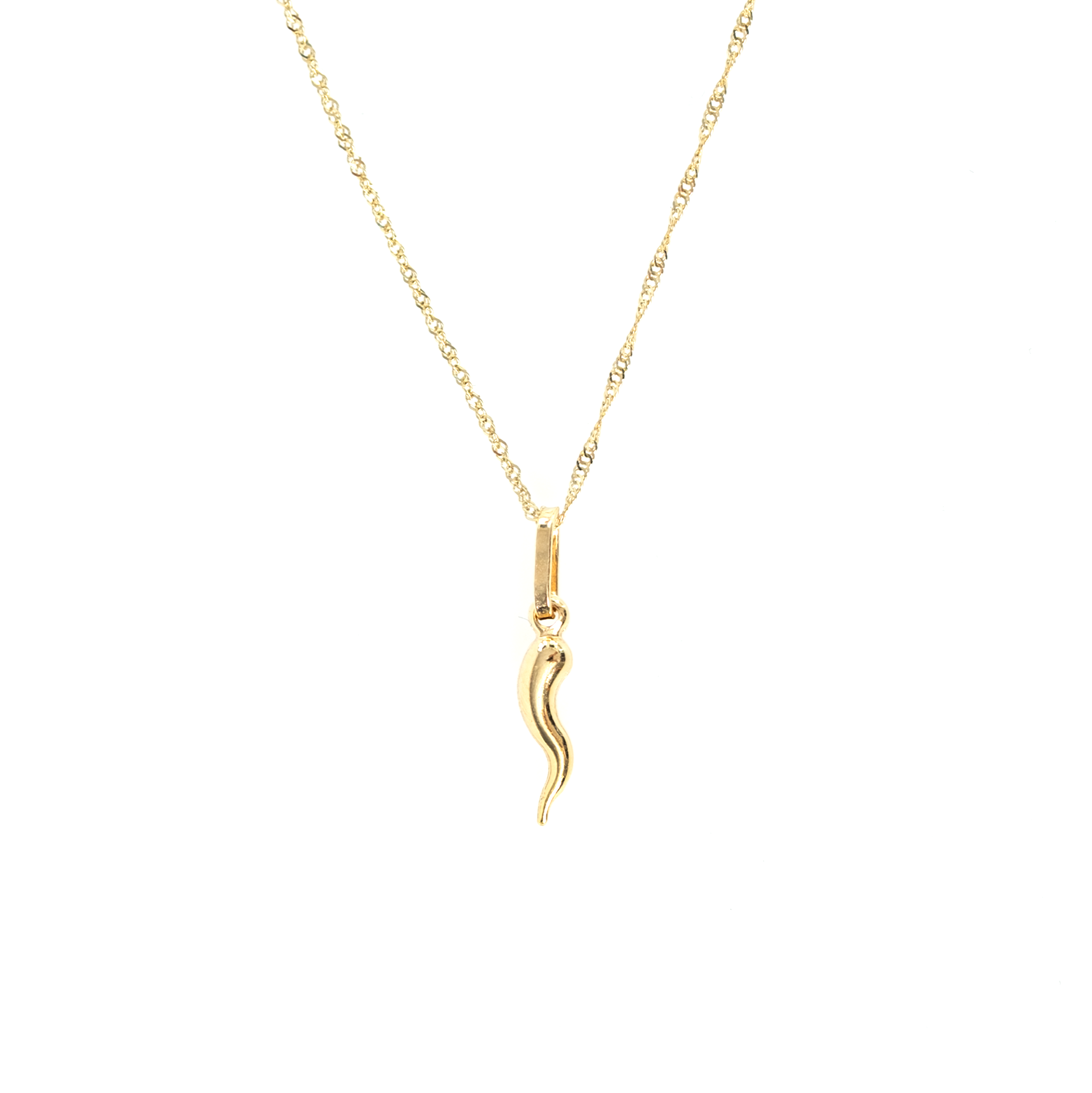 Mens italian horn necklace 2025 white gold