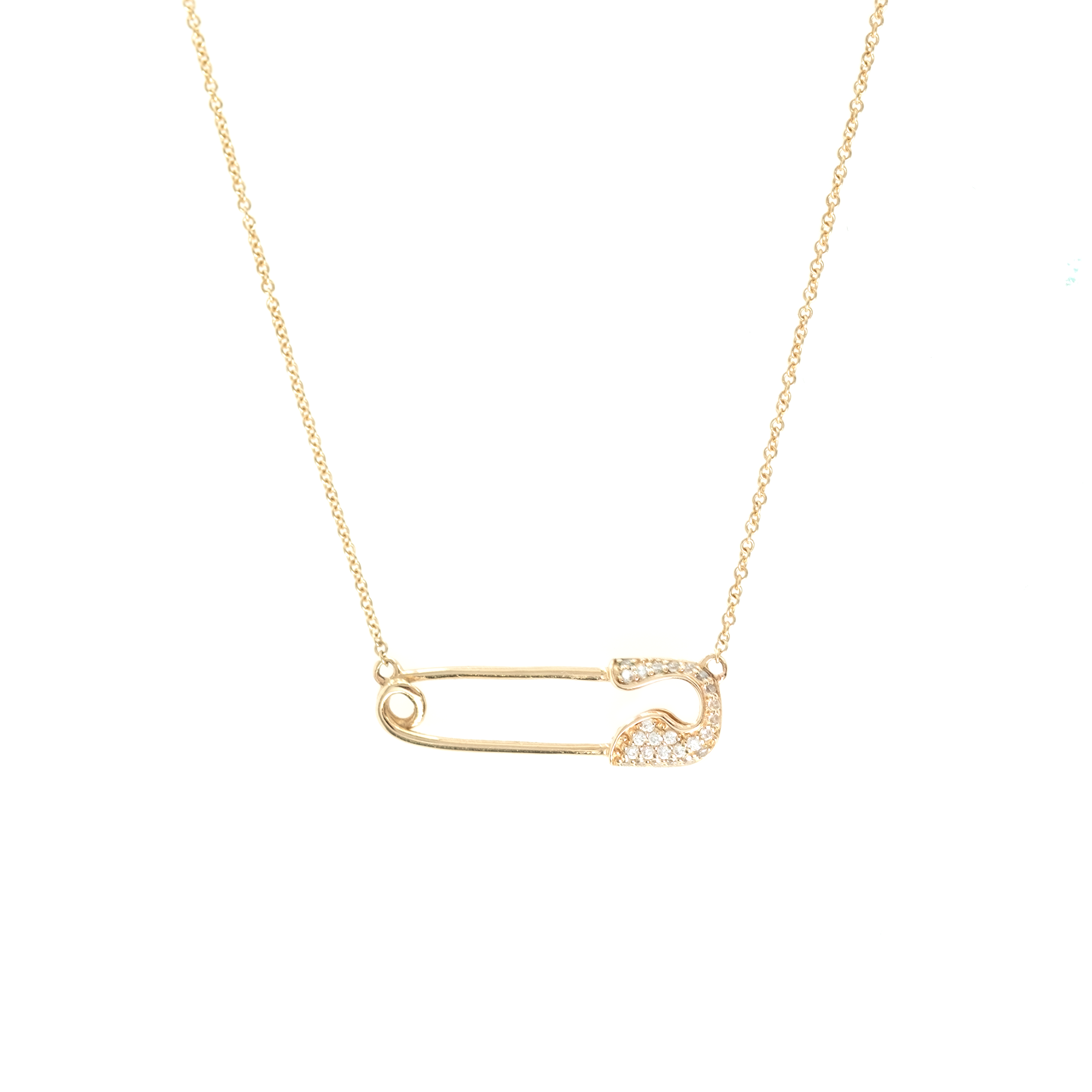 Keeya Pave Diamond Necklace - 14K Solid Gold - Oak & Luna