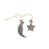 COSTELLA PAVÉ DIAMOND STAR + MOON EARRINGS